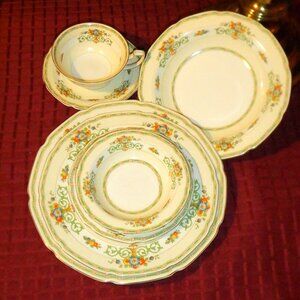VINTAGE ~ 1900's GRINDLEY / TUNSTALL England ~ 7 Pc Placement Set ~